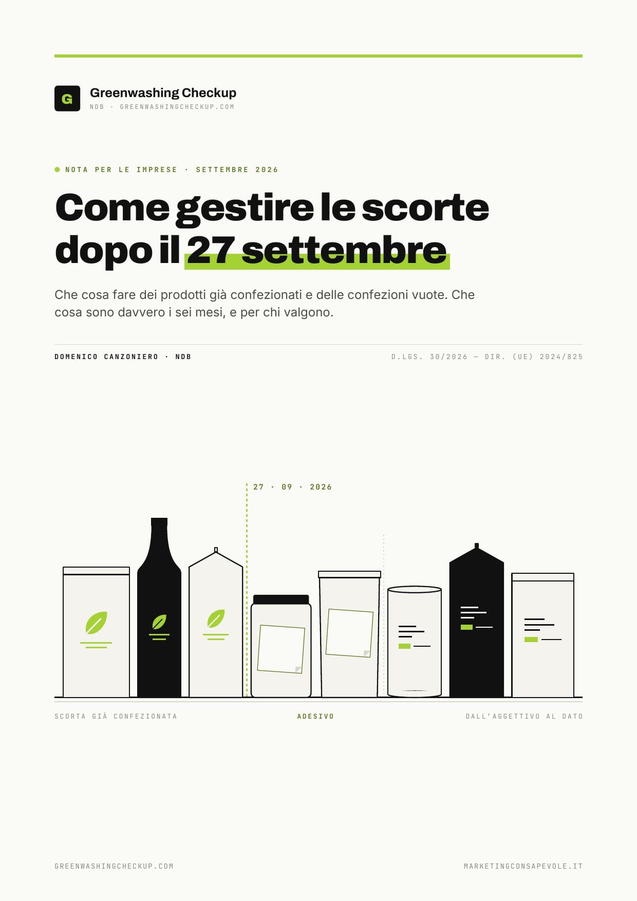 Copertina della nota Come gestire le scorte dopo il 27 settembre